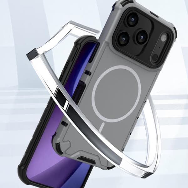 Kompatibel med iPhone 16 PLUS telefondeksel, fallsikkert telefondeksel, lys grå
