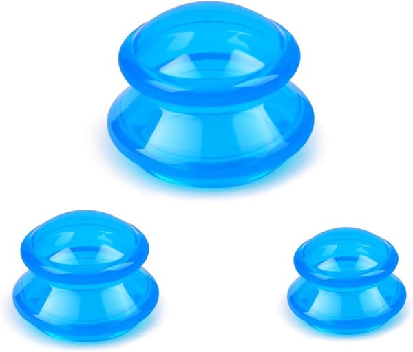 Silikone Cupping Terapi Cupping Værktøjer til Massage Terapi Anti-Cellulite Cupping til Reduktion af Cellulite Led- og Muskelsmerter (Blå af 3)
