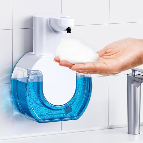 Berøringsfri automatisk sæbedispenser, 420 ml, USB skumsæbedispenser, automatisk håndsæbedispenser, vægmonteret