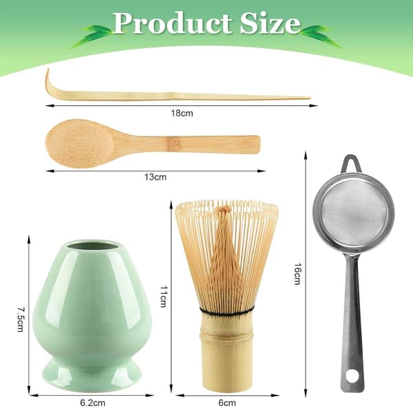 5-delars matcha-set, matcha visp, matcha te-set, perfekt present för matcha-älskare.