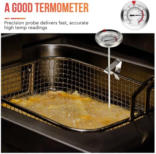 Olj termometer - Kökstermometer - 20 till +280°C - med lång sond