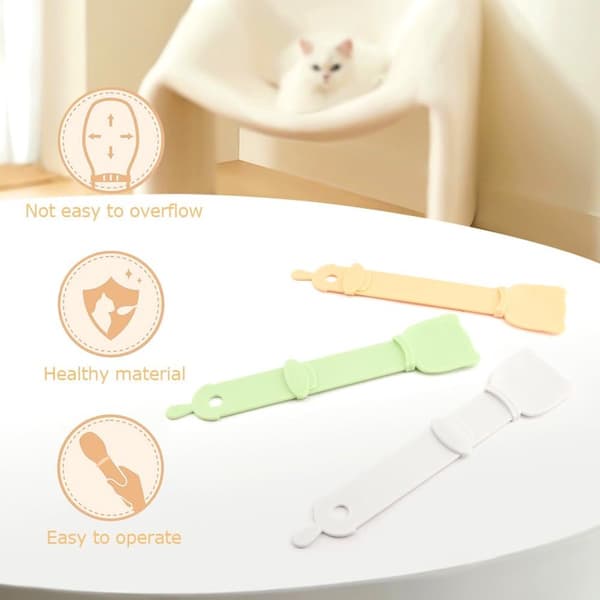 Kattmatsset i tre delar - kattskop - matskål - skopa för våtfoder - klämdispenser