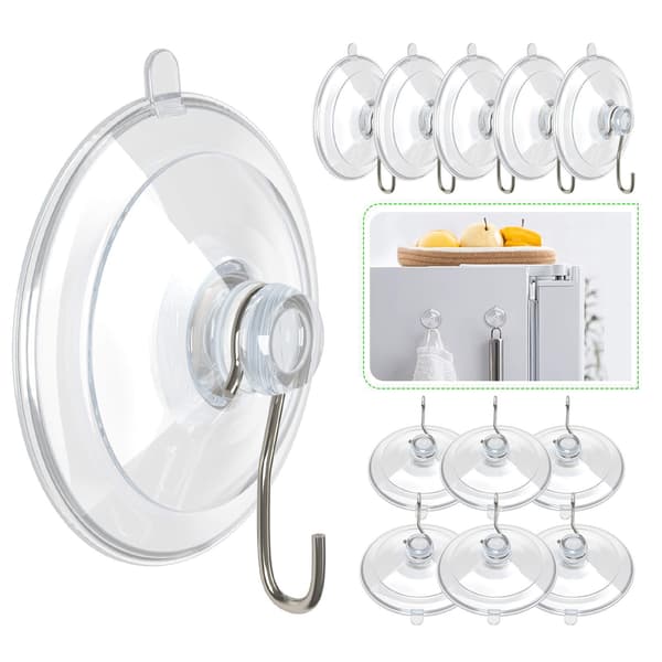 4,5 cm transparenta sugproppar med metallkrokar, återanvändbara (20 stycken)