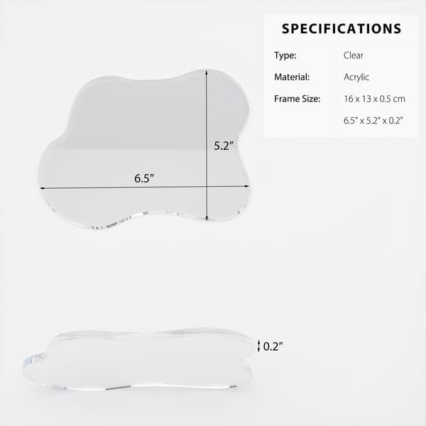 Dekorativ akryl coaster, irregulær drikke coaster, transparent skyformet coaster til kaffekopper