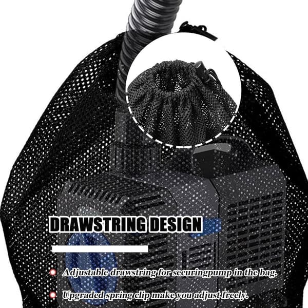 2-pack - Vattenpumpsfilterpåse, Vattenpumpsskyddspåse, Utomhuspoolfilter, Filterpåse 45cm (Svart)