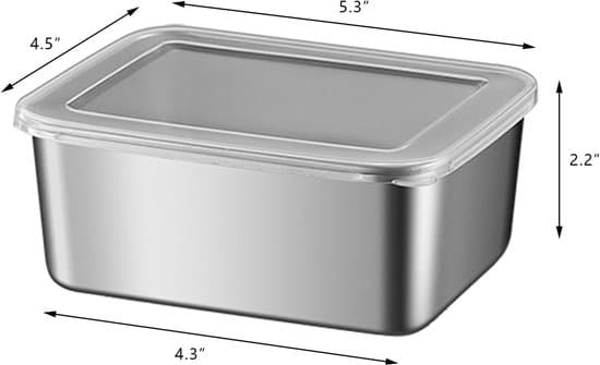 Fruktskål i rustfritt stål - Liten matbeholder - Snackboks - Matbeholder i metall - 6 deler