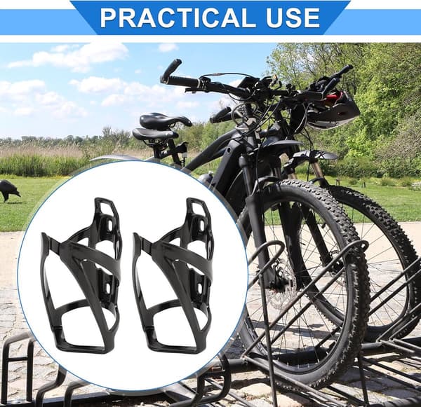 Cykel vandflaskeholder i to dele - Sort