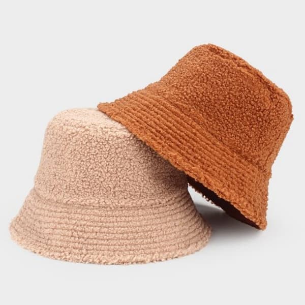 Fiskarhatt, Varm Plysch Vinterhatt, Khaki