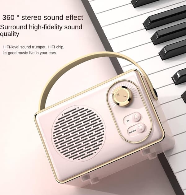 Högkvalitativ Retro Bluetooth-högtalare, Bluetooth-högtalare, med Ultralång Batteritid, grön