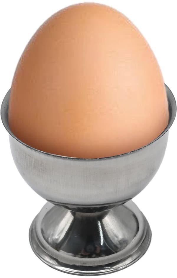 Løskokte egg, eggkoppsett inkludert 4 eggkopper i rustfritt stål, kjøkkenutstyr