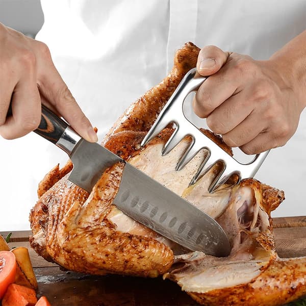 Pulled pork kødkloer, køddeler i rustfrit stål til udskæring, holdbart grillbestik til at gribe og hakke kød, gaveidé