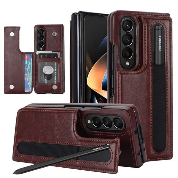 SAM Galaxy Z Fold6, Foldbart telefoncover med penneholder, Sort