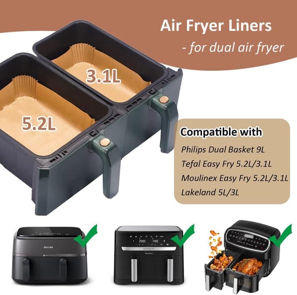 Bagepapir til Airfryer, Bagepapirsark, 180 Stykker