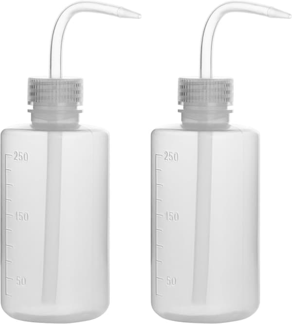 Tvättflaskor, 2-pack plast tvättflaskor av pressmodell, LDPE smal hals (250 ml, 2 flaskor)