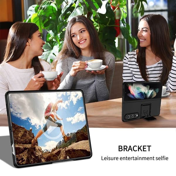 SAM Galaxy Z Fold 7, Ställbart Fällbart Telefonskal, Fallsäkert Skyddsfodral, Svart