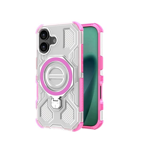 iPhone 17 Airbag Mobilskal, Skyddande Mobilskal, Transparent Rosa