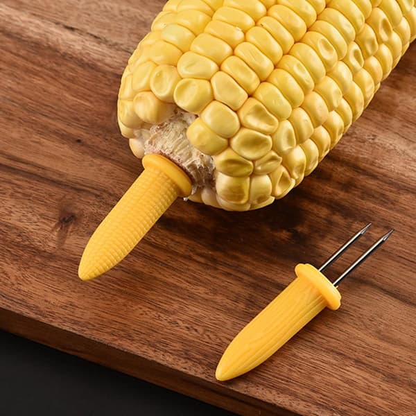 Majskolvshållare, gafflar i rostfritt stål, 20-pack