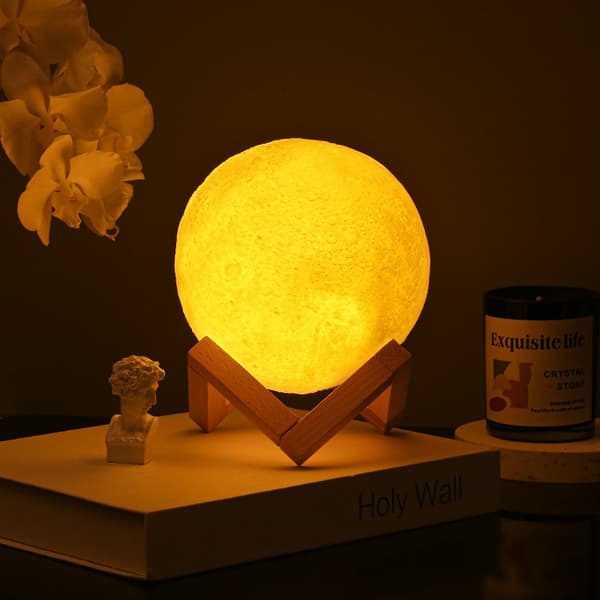 Månelampe - 10CM, Sengelampe, Natlampe