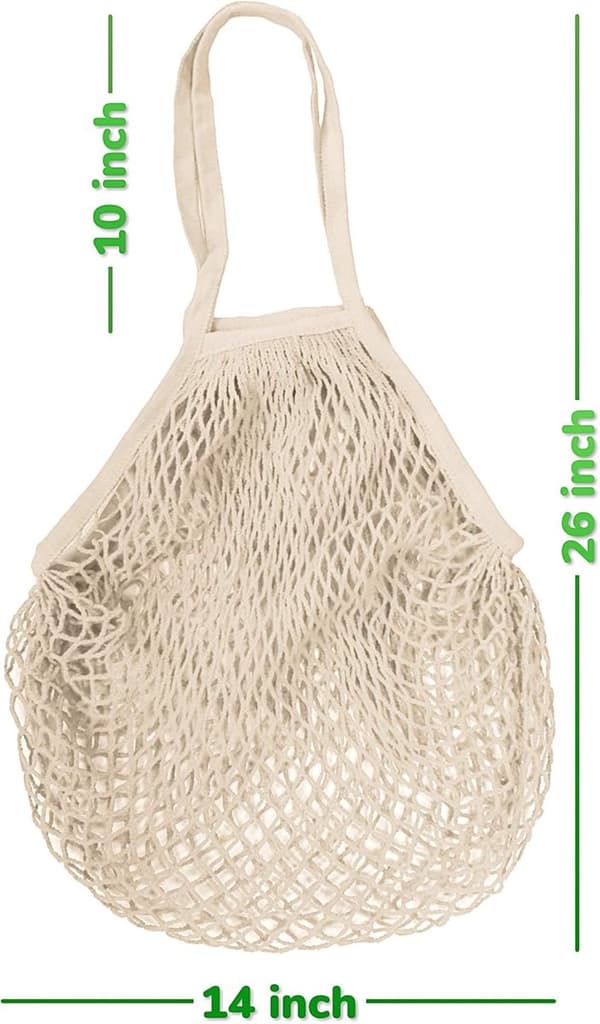 Enkeltpakke - Fruktpose - Handlepose - Lekepose i bomullsnett - Beige
