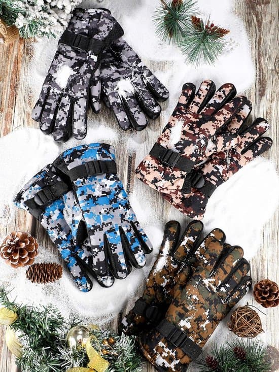 Handskar - Varma handskar 4-delars set - Halkfria vattentäta polyester - Vinterkalla handskar (Familj 4-delars set)