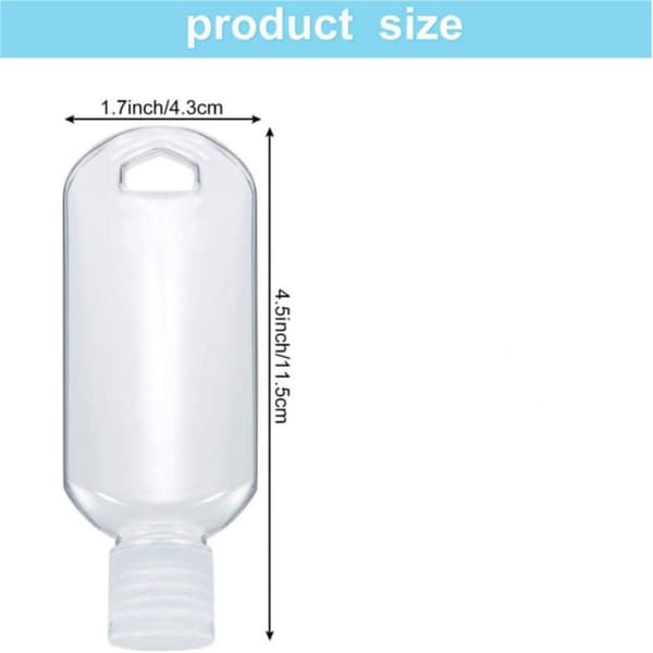 10-delars set - Portabla reseflaskor - Reseflaskor - Med karbinhake - Transparent - 50 ml
