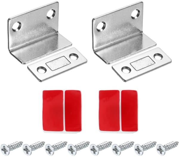 2-pack - Magnetiskt skåplås - Ultratunt L-format magnetlås - Skåplås (silver)
