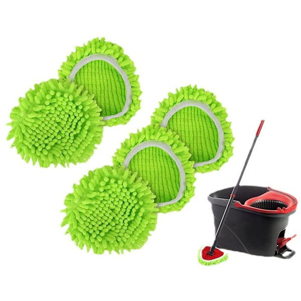 Passer for 5-pakning egnet for Vileda/O-Cedar Easywring spin mopp erstatningshode chenille mopp klut deksel mopphode
