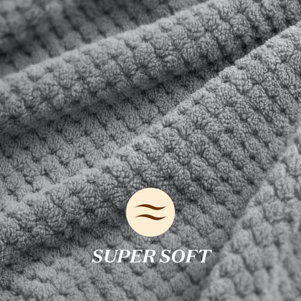 1-pack - Hårfönsskydd - Stor hårhandduk i mikrofiber för kvinnor - Snabbtorkande badhandduk (Grå)