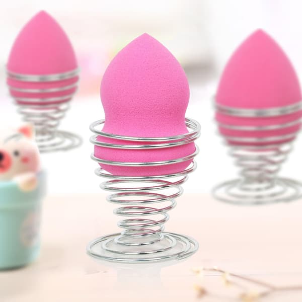 6-delt spiral eggkopp - rustfritt ståltråd - skjønnhetseggholder - sølv