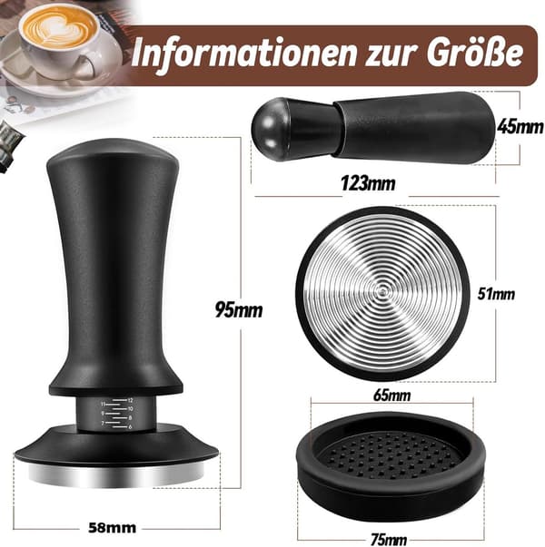 Kaffetamper, Kaffetamper 58 mm, trykregulator / espresso tamper sæt inkl.