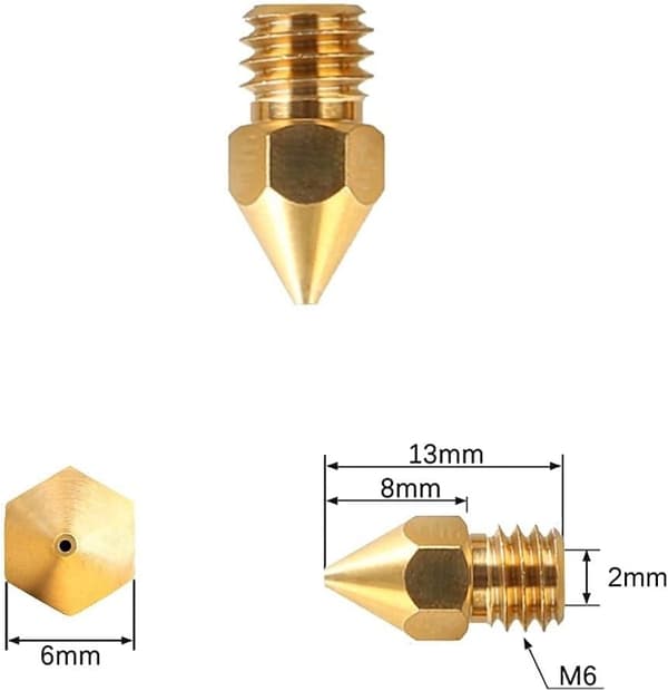 3D printer tilbehør - MK8 dyser - 5 stk., 0,4 mm, 3D printer
