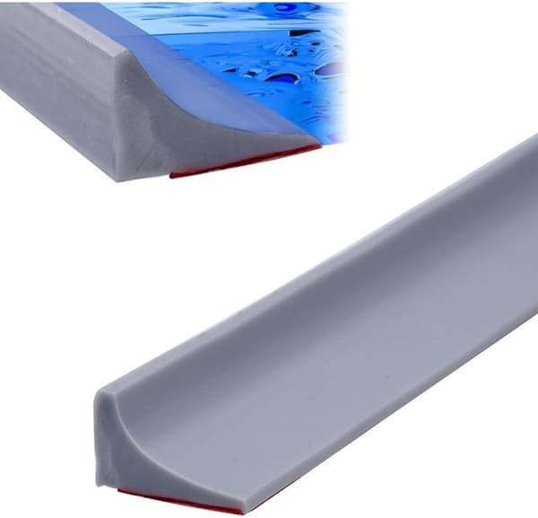 2-pack - Duschtröskel (1 meter) - Vattentät list - Vikbar duschbarriär (Vit)
