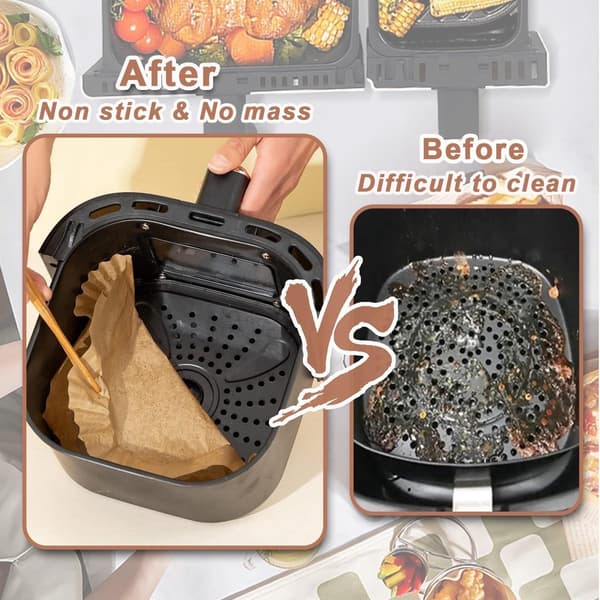 Bagepapir til Airfryer, Bagepapirsark, 180 Stykker