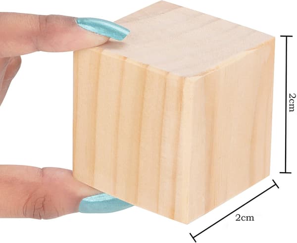 10 stora träkuber – 2 x 2 x 2 cm träkuber – stockar och barrträblock