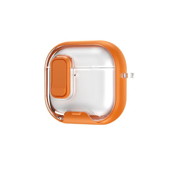 iPhone AirPods 4, Øretelefon Stand Case, Låsbart Etui, Orange