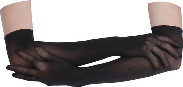 Handskar Tyg Brun mesh one size Sexig Lång Elastisk handske-Brun Mesh