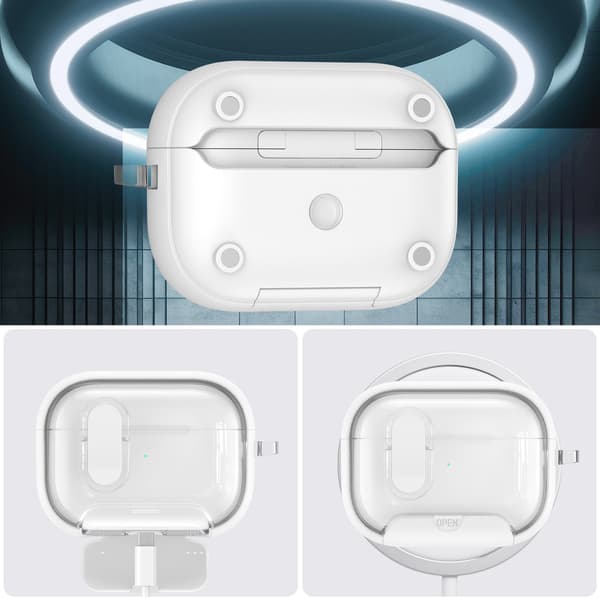 iPhone AirPods 4:e generationen, magnetiskt skyddsfodral, hörlursfodral, vit