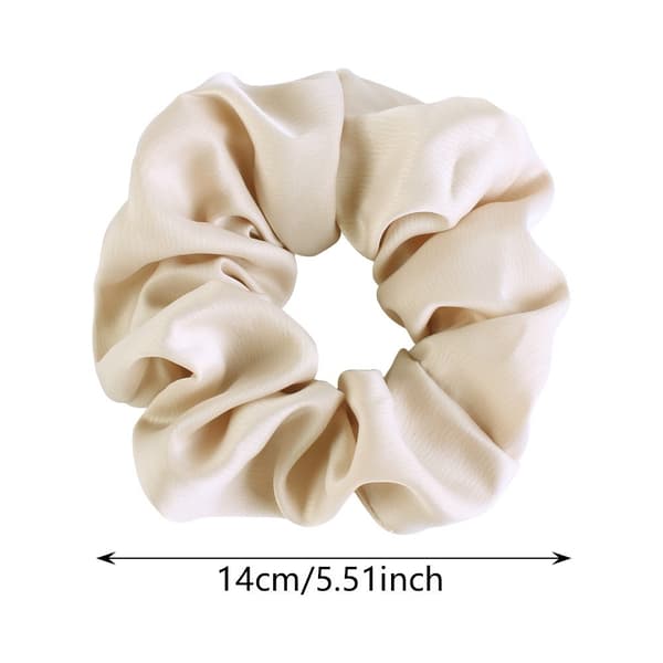 4 stk. hårelastikker - satin elastiske bløde hårelastikker - hårbøjler til piger og kvinder - sort + beige + pink + grå