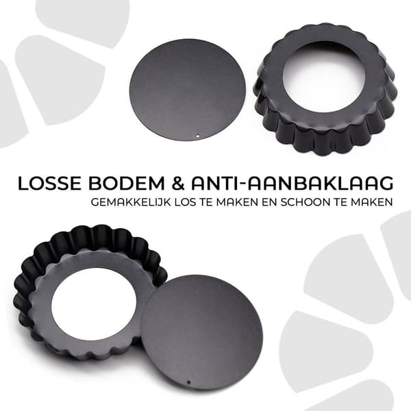12-delt - Løsbunnet form til salt pai - ca. 8 cm