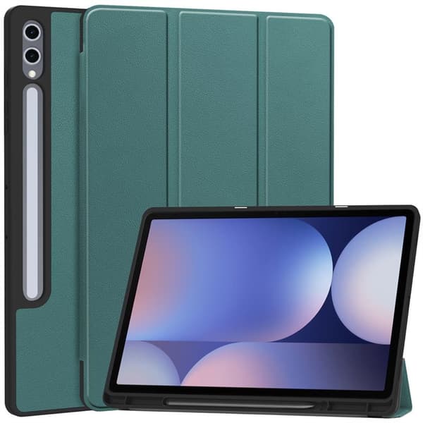 SAM Tab S10 Plus, Tabletfodral med pennhållare (Mörkgrön)