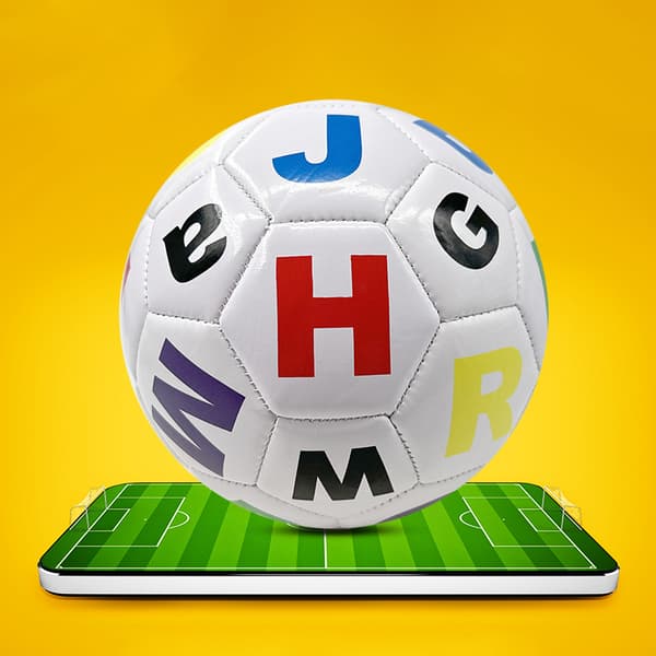15 cm børnefodbold, miljøvenlig børnefodbold, bogstavdesign