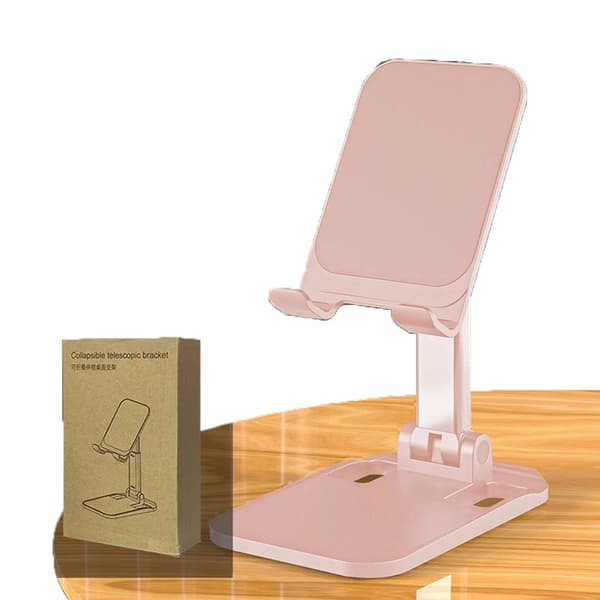 Multifunktionel Teleskopisk Sammenklappelig Telefonholder, Tabletholder til Kontor og Studie, K8 (Pink)