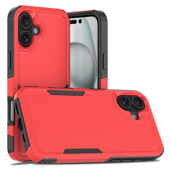 iPhone 17 Iskunkestävä puhelinkotelo, punainen