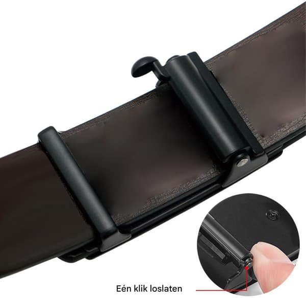 Todelt tøjbælte - Herrebælte - Sort - 120 cm