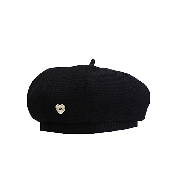 Baskerhuer, malerhatte, ottekantede efterårs-/vinterhatte, sort (59-62 cm)