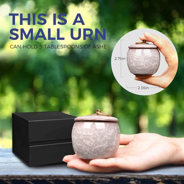 Mini diamant-stil keramisk urne, 60 ml, rød