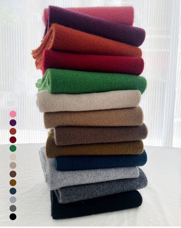 Stickad Vinterhalsduk - Unisex Enfärgad Stickad Lång Halsduk - 155*20cm, Kaffebrun