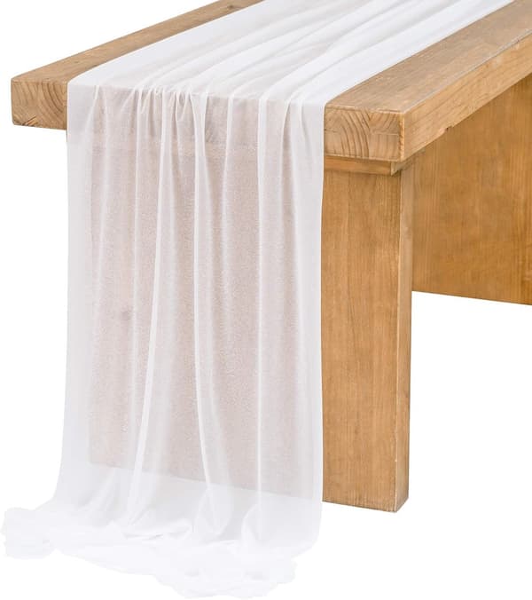 Bordslöpare textil och duk 75x300cm – Vit