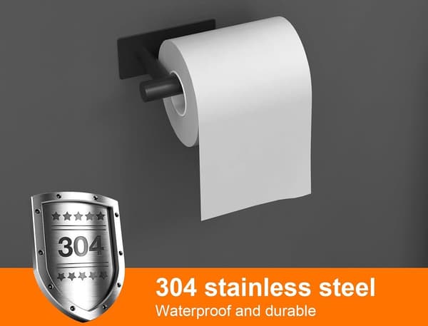 Toiletpapirholder Sort, Ingen Boring, Toiletpapirholder