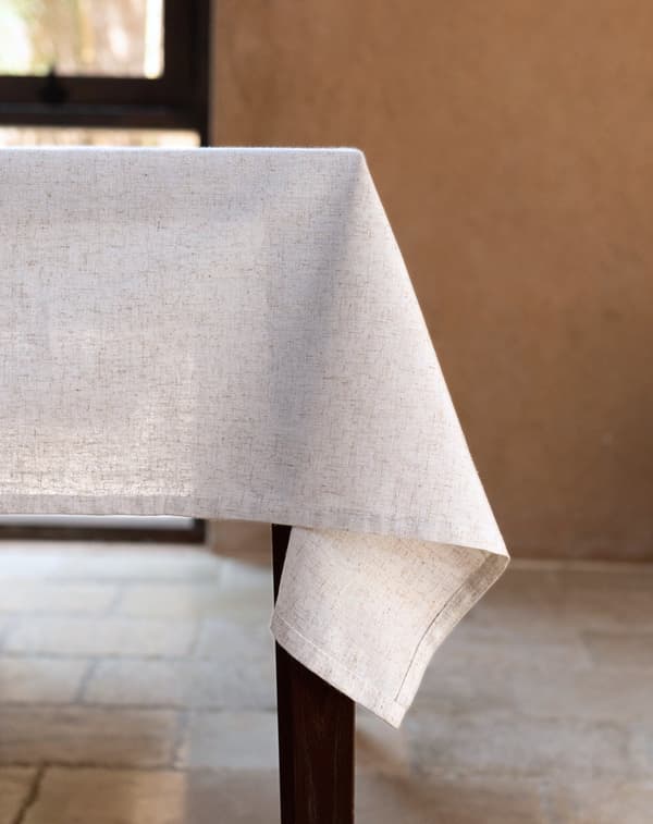 Dug, 180 x 145 cm linned dug, juledug, beige